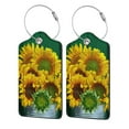thumbnail image 1 of Disketp 4 Pcs Luggage Tag For Suitcase,Sunflowers In Bucket Leather Baggage Tag With Stainless Steel Loop Privacy Cover For Women Men Girls, 1 of 5