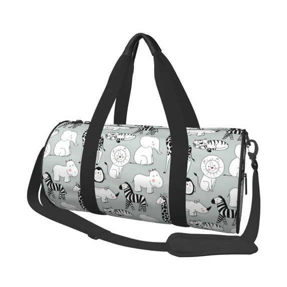 Disketp 45l Foldable Duffel Bag,Water-Resistant Sports Gym Bag,Portable Weekender Bag Lightweight For Travel,Fitness And Camping-African Animals