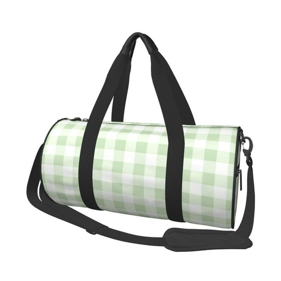 Disketp 45l Foldable Duffel Bag,Water-Resistant Sports Gym Bag,Portable Weekender Bag Lightweight For Travel,Fitness And Camping-Green Checkboard