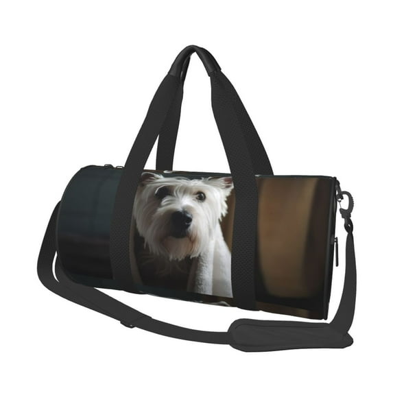 Disketp 45l Foldable Duffel Bag,Water-Resistant Sports Gym Bag,Portable Weekender Bag Lightweight For Travel,Fitness And Camping-Dog Wrapped In Towel 1
