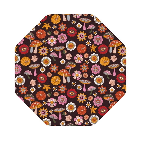 Disketp 70s Groovy Hippie Retro Funny Coasters,4 Pcs Leather Coasters With Holder, Perfect Housewarming Hostess Gifts,Protect Furniture From Water Marks Scratch And Damage