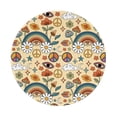 thumbnail image 1 of Disketp 70s Hippie Style Small Mouse Pad 7.9x7.9 Inches,Washable Round Mousepad For Office Laptop Computer,Non-Slip Rubber Base Mouse Pads For Wireless Mouse, 1 of 9