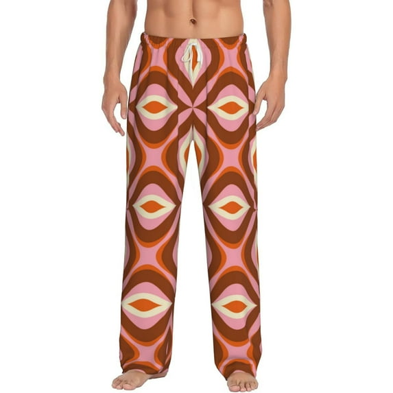 Disketp 70s Retro Style Men'S Pajama Pants - Ultra Soft Fleece Sleep And Lounge Pants (Size: S-Xxl)