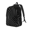 thumbnail image 1 of Disketp Abstract Black And White Waves Canvas Backpack Lightweight Travel Daypack Student Rucksack Laptop Backpack-Small, 1 of 5