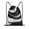 thumbnail image 1 of Disketp Abstract Black White Swirls Drawstring Backpack Drawstring Gym Bags Draw String Bags for Sports, Gym, Travel, Swimming, Beach-Small, 1 of 6