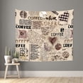 thumbnail image 1 of Disketp Abstract Coffee Pattern With Letters Tapestry 60x51 InchesTapestry for Living Room Bedroom Home, 1 of 6