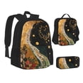 thumbnail image 1 of Disketp Abstract Gold Floral Galaxy Large Capacity Backpack Lunch Bag Pencil Case Combination 3 Piece Set for Student, 1 of 7