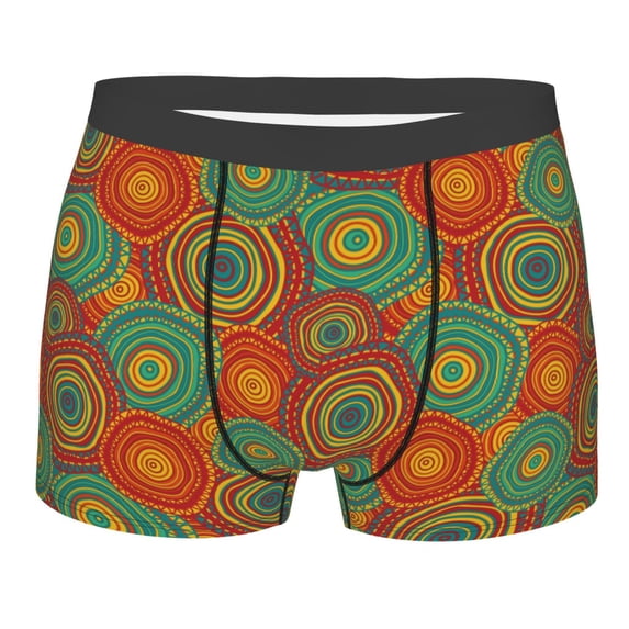 Disketp Abstract Pattern Men's Boxer Briefs,Soft and Breathable Cotton Underwear with ComfortFlex Waistband
