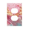 thumbnail image 1 of Disketp Abstract Pink Gold Splash Decorative Light Switch or Outlet Wall Plate with Safety Cover-Style S, 1 of 6