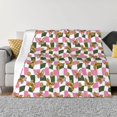 thumbnail image 1 of Disketp Abstract Pink Plaid Butterfly Flannel Blankets - Thick and Warm Blanket for Winter, Soft Fuzzy Plush King Blanket for All Seasons-80"x60", 1 of 6