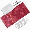 thumbnail image 1 of Disketp Abstract Red Marble Gaming Mouse Mat Long Extended Mouse Pad Desk Mat Non-Slip Rubber Mice Pads Stitched Edges(315.5 x 16 x 0.12 Inches), 1 of 1