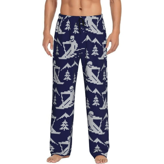 Disketp Abstract Skiing Men's Pajama Pants - Ultra Soft Fleece Sleep and Lounge Pants (Size: S-XXL)-XX-Large