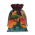 thumbnail image 1 of Disketp Abstract Tree Castle Drawstring Christmas Bags, Xmas Gift Bags, Christmas Wrapping Bags, Xmas Goodie Bags, Party Favor Bags-Black, 1 of 8
