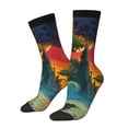 thumbnail image 1 of Disketp Abstract Tree Castle Unisex Crew Socks Lightweight Breathable Ventilation Ankle Socks, Mid-calf socks for Daily, 1 of 6