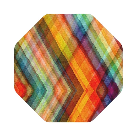 Disketp Abstract Watercolors Tartan Funny Coasters,6 Pcs Leather Coasters With Holder, Perfect Housewarming Hostess Gifts,Protect Furniture From Water Marks Scratch And Damage