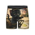 Disketp Adorable Kitten On Mini Train Men's Boxer Briefs Men’s