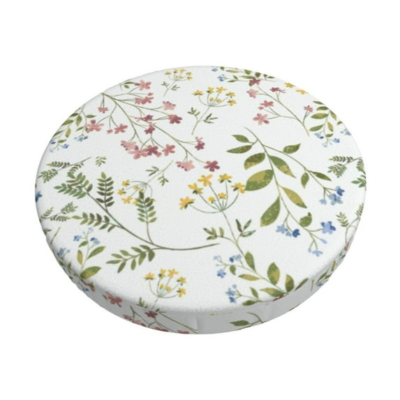 Disketp Aerial Flora Stool Covers Round, Super Soft Round Bar Stool Cushion Covers Seat Cushion - {sizeName}-14 inch