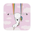 thumbnail image 1 of Disketp Aerial Yoga For Unicorn Funny Coasters,6 Pcs Leather Coasters With Holder, Perfect Housewarming Hostess Gifts,Protect Furniture From Water Marks Scratch And Damage, 1 of 9