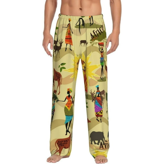 Disketp African Men'S Pajama Pants - Ultra Soft Fleece Sleep And Lounge Pants (Size: S-Xxl)