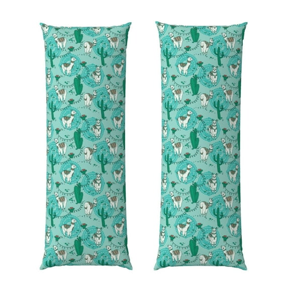 Disketp Alapaca in Boho Print Body Pillow Cover - Super Soft 20x54 Body Pillow Case,Long Side Hidden Zipper