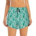 thumbnail image 1 of Disketp Alapaca in Boho Print Women's Shorts Workout Shorts for Athletic Gym Running Shorts with Phone Pockets, 1 of 8