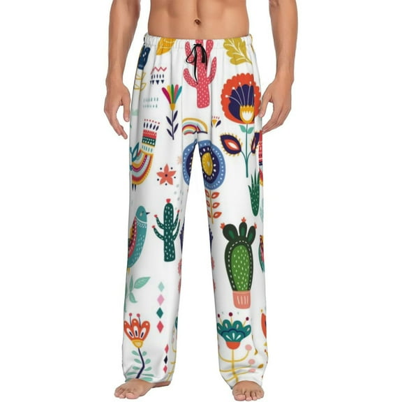 Disketp Alpaca Flower Men'S Pajama Pants - Ultra Soft Fleece Sleep And Lounge Pants (Size: S-Xxl)