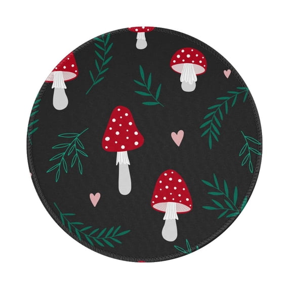 Disketp Amanita Mushroom Small Mouse Pad 7.9x7.9 Inches,Washable Round Mousepad For Office Laptop Computer,Non-Slip Rubber Base Mouse Pads For Wireless Mouse