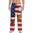 thumbnail image 1 of Disketp American Flag And Baseball Men's Pajama Pants - Ultra Soft Fleece Sleep and Lounge Pants (Size: S-XXL)-, 1 of 6