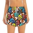 thumbnail image 1 of Disketp American Football Print Women's Shorts Workout Shorts for Athletic Gym Running Shorts with Phone Pockets Small, 1 of 8