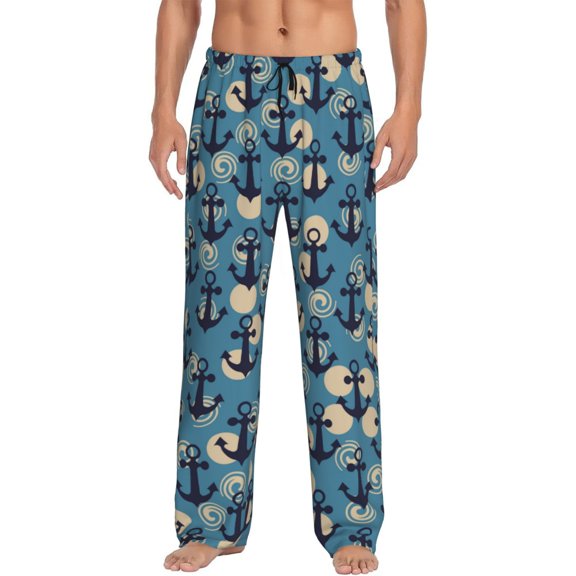 Disketp Anchors Men's Pajama Pants - Ultra Soft Fleece Sleep and Lounge Pants (Size: S-XXL)