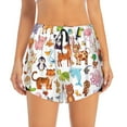 thumbnail image 1 of Disketp Animal Cartoon Style Print Women's Shorts Workout Shorts for Athletic Gym Running Shorts with Phone Pockets XX-Large, 1 of 8