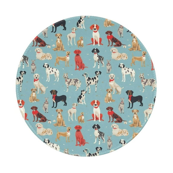 Disketp Animal Dog Small Mouse Pad 7.9x7.9 Inches,Washable Round Mousepad for Office Laptop Computer,Non-Slip Rubber Base Mouse Pads for Wireless Mouse