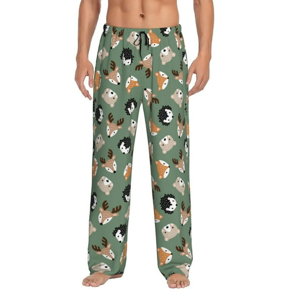 Disketp Animal Heads Men's Pajama Pants - Ultra Soft Fleece Sleep and Lounge Pants (Size: S-XXL)-XX-Large