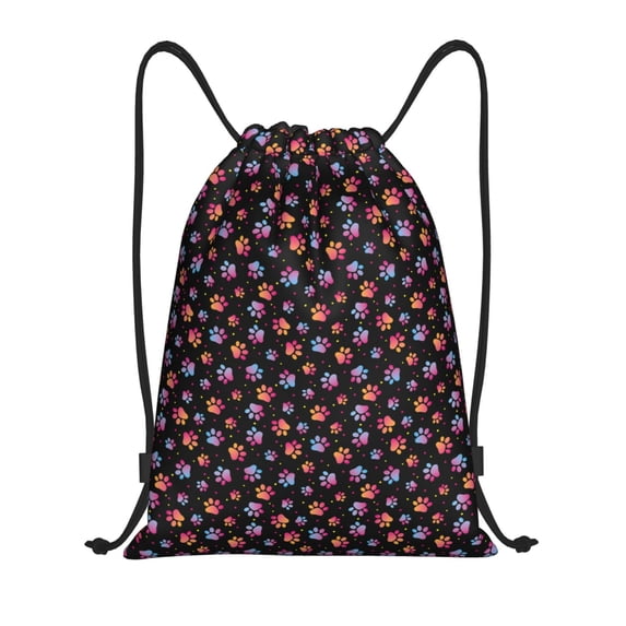 Disketp Animal Paw 1 Drawstring Backpack Drawstring Gym Bags Draw String Bags for Sports, Gym, Travel, Swimming, Beach-Small