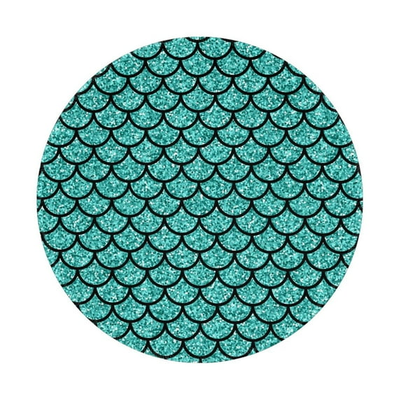 Disketp Aquamarine Glitter Small Mouse Pad 7.9x7.9 Inches,Washable Round Mousepad for Office Laptop Computer,Non-Slip Rubber Base Mouse Pads for Wireless Mouse
