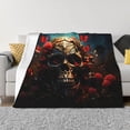 thumbnail image 1 of Disketp Artistic Flower Butterfly Skull Flannel Blankets - Thick and Warm Blanket for Winter, Soft Fuzzy Plush King Blanket for All Seasons40"x30", 1 of 6