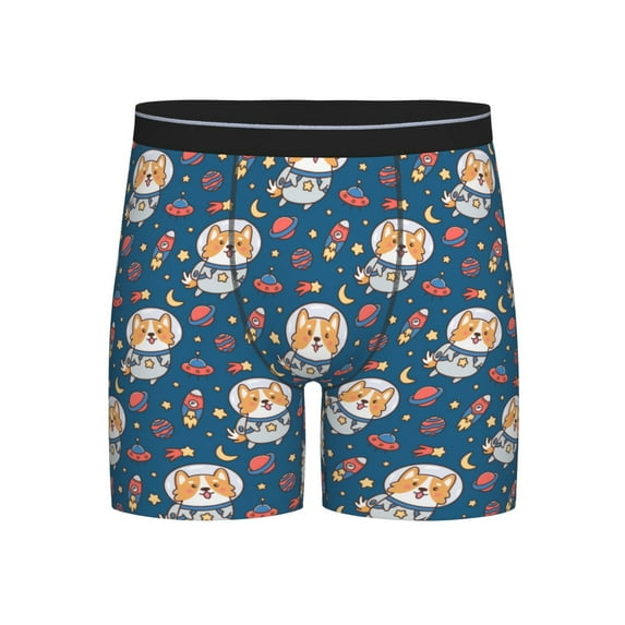 Disketp Astronaut Corgi Dog Men's Boxer Briefs Men’s Underwear Boxer Briefs for Men