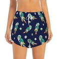thumbnail image 1 of Disketp Astronaut Dinosaur Print Women's Shorts Workout Shorts for Athletic Gym Running Shorts with Phone Pockets Large, 1 of 8