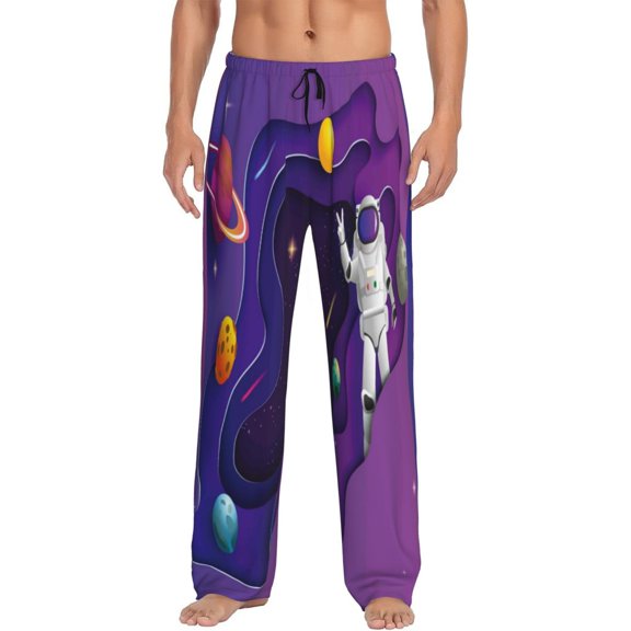 Disketp Astronaut Men'S Pajama Pants - Ultra Soft Fleece Sleep And Lounge Pants (Size: S-Xxl)