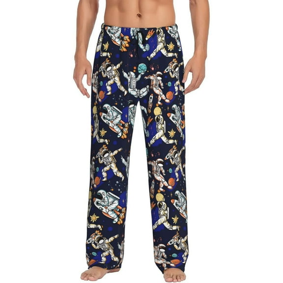Disketp Astronauts in sport Men's Pajama Pants - Ultra Soft Fleece Sleep and Lounge Pants (Size: S-XXL)