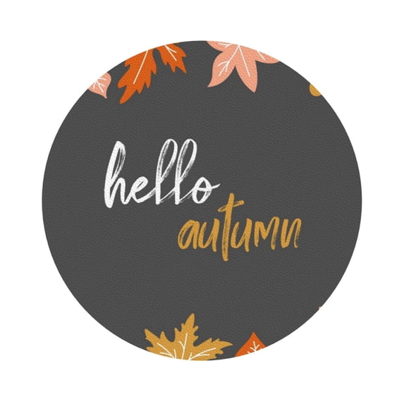 Disketp Autumn And Fall Leaves Funny Coasters,6 Pcs Leather Coasters With Holder, Perfect Housewarming Hostess Gifts,Protect Furniture From Water Marks Scratch And Damage