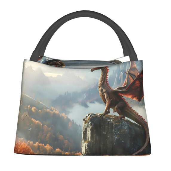 Disketp Autumn Dragon Mountain View Insulated Bags, Insulated Cooler Bag Totes for Lunch Beach Camping