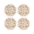 thumbnail image 1 of Disketp Autumn Forest Animals Funny Coasters,4 Pcs Leather Coasters with Holder, Perfect Housewarming Hostess Gifts,Protect Furniture from Water Marks Scratch and Damage-Octagon, 1 of 6