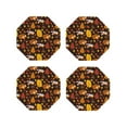 thumbnail image 1 of Disketp Autumn Forest Small Animals Lazy Funny Coasters,4 Pcs Leather Coasters with Holder, Perfect Housewarming Hostess Gifts,Protect Furniture from Water Marks Scratch and Damage-Octagon, 1 of 6