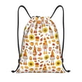 thumbnail image 1 of Disketp Autumn Harvest Gnomes Drawstring Backpack Drawstring Gym Bags Draw String Bags for Sports, Gym, Travel, Swimming, Beach-Small, 1 of 6