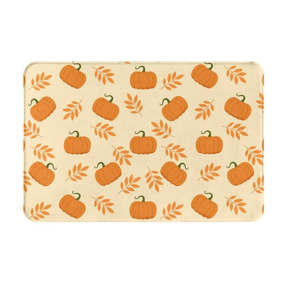 Disketp Autumn Leaves And Pumpkins Mat for Front Door Outside - Doormat Outdoor Entrance - Welcome Mats Outdoor,Outside Entry and Outdoor Entrance 16''x24''