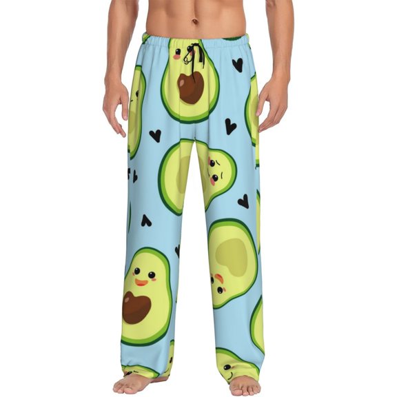 Disketp Avocado And Hearts Men'S Pajama Pants - Ultra Soft Fleece Sleep And Lounge Pants (Size: S-Xxl)