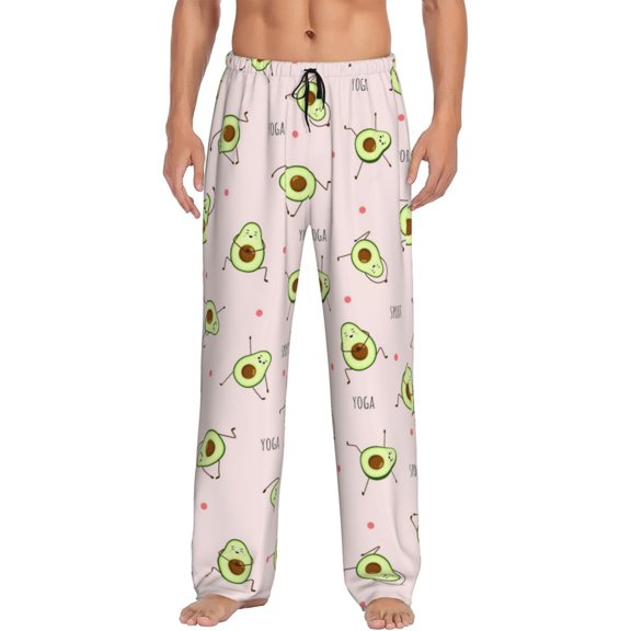 Disketp Avocado Doing Sport Yoga Men'S Pajama Pants - Ultra Soft Fleece Sleep And Lounge Pants (Size: S-Xxl)