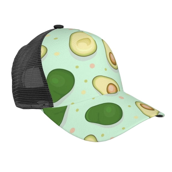 Disketp Avocado Print Trucker Hat Men Women - Mesh Baseball SnapBack Cap
