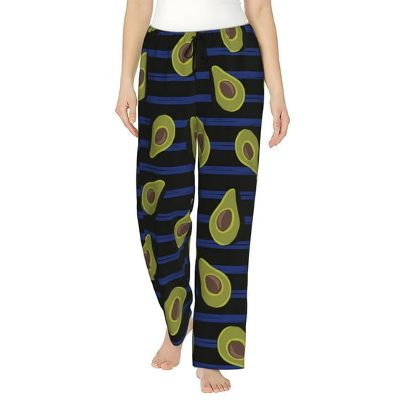 Disketp Avocado Print Women'S Comfy Pajama Pants Casual Drawstring Palazzo Lounge Wide Leg Pants